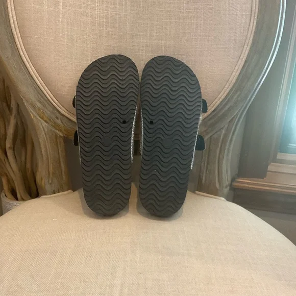 Steve Madden Black Rhinestone Double Strap Sandals - Picture 6 of 6